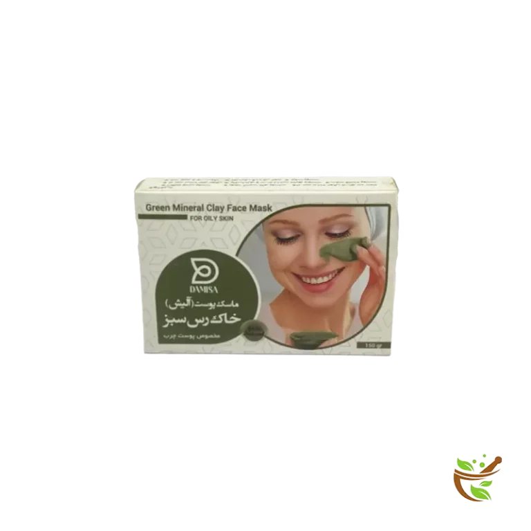 عکس ماسک صورت خاک رس سبز دامیثا